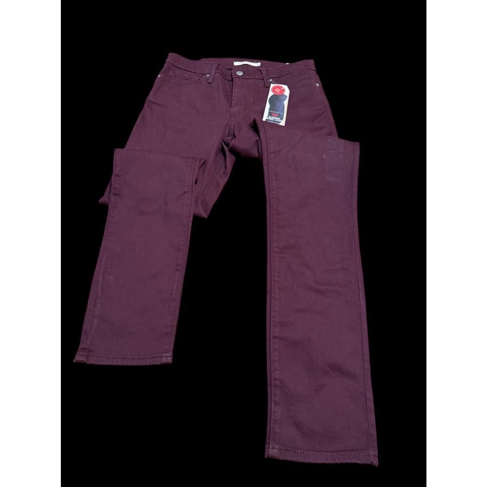 Levi's NWT Slimming Skinny Jeans Maroon Stretch Size 29x29 Brand New E8